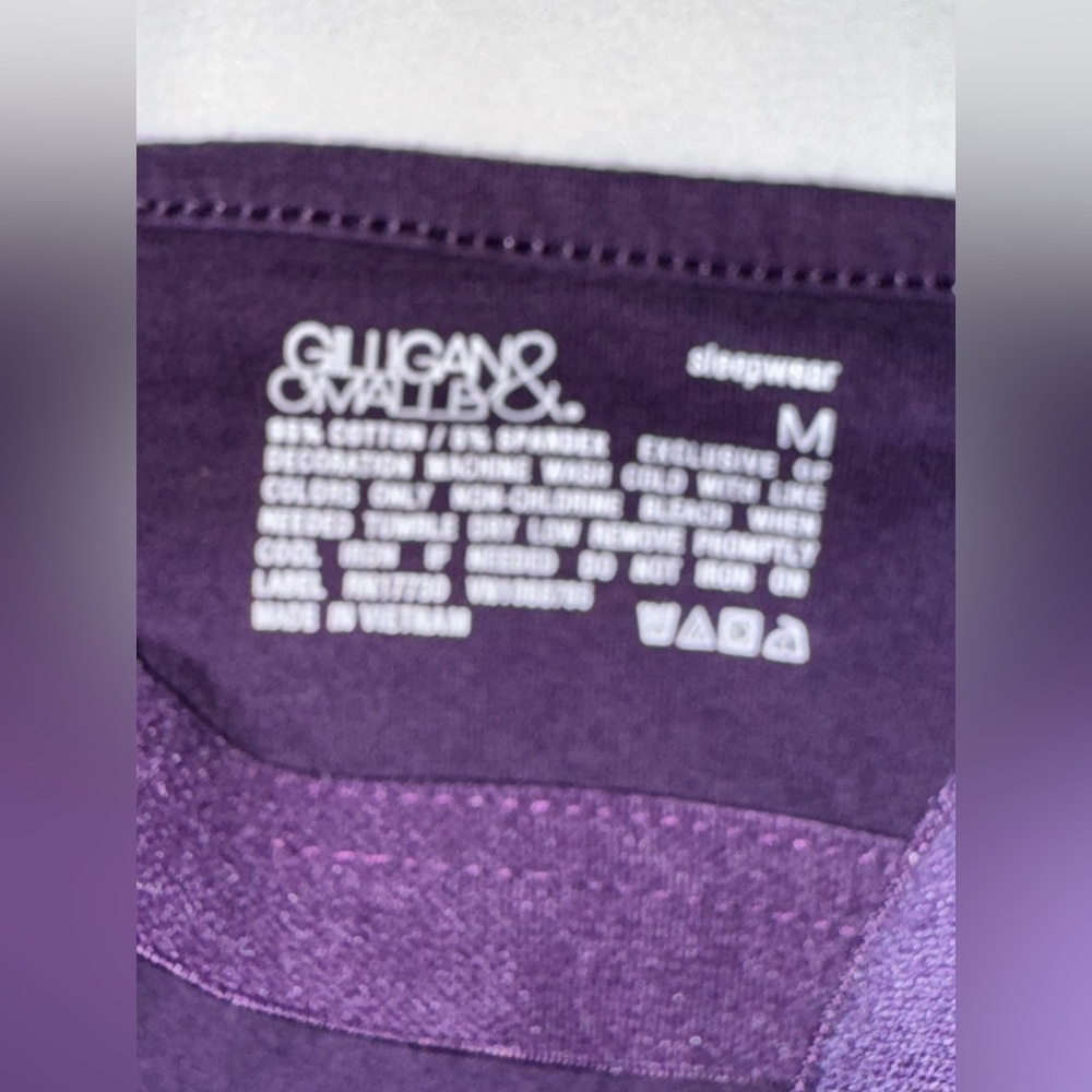 Gillgan & OMalley Women's Tank Top padded Front Purple w/White Sz Medium - Picture 6 of 6